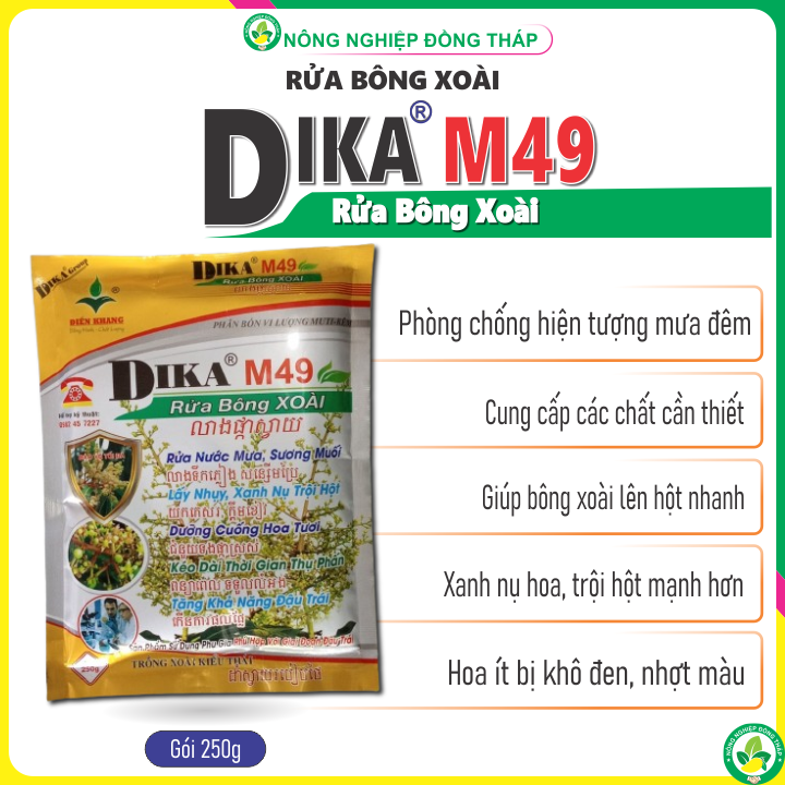 Rửa bông xoài DIKA M49 gói 250g - Ra hoa đồng loạt