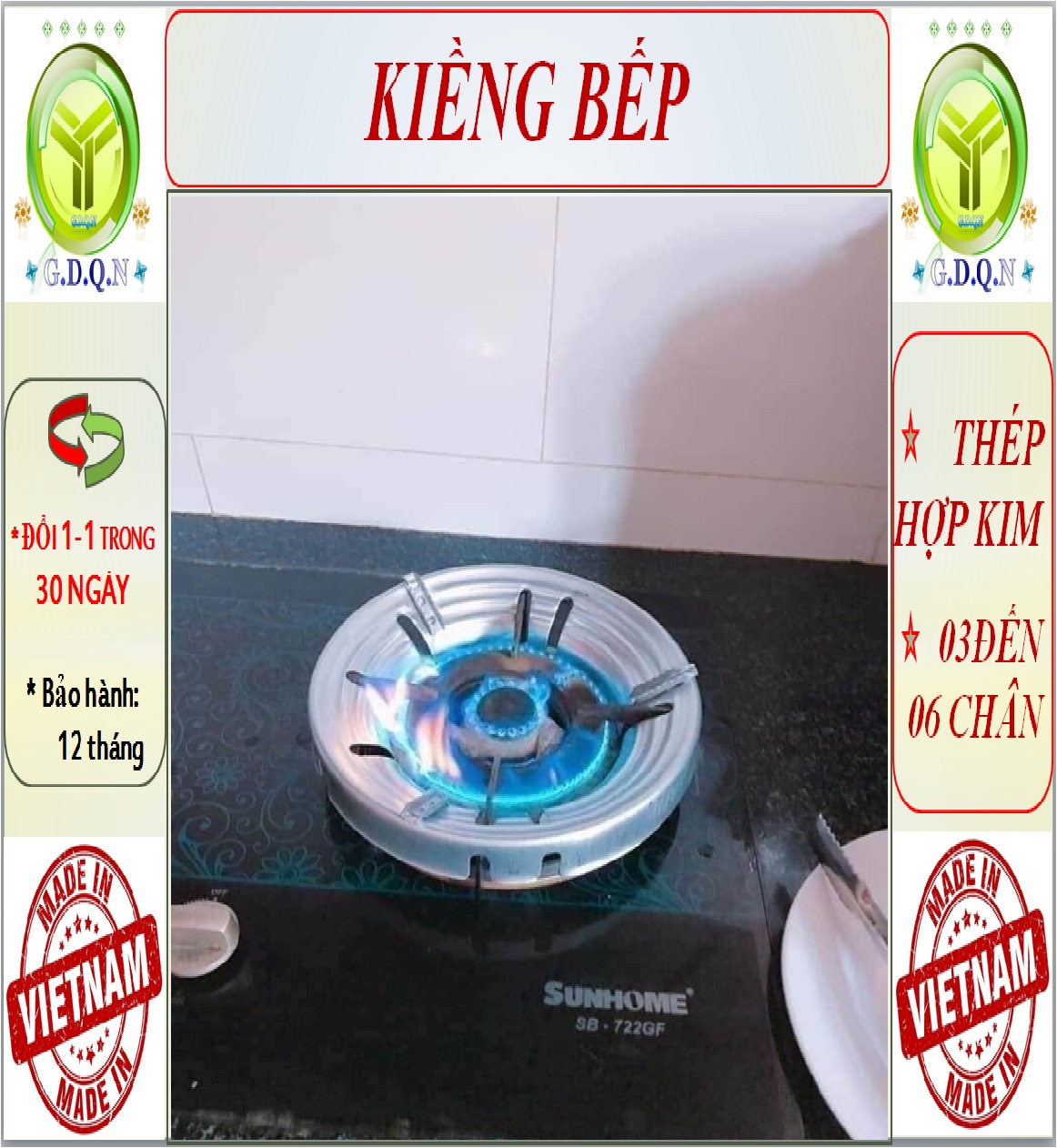 Kiềng chắn gió bếp gas 4 chân, 5 chân, 6 chân -Dùng cho đa số Tất cả các loại bếp gas, tiết kiệm gas 30%