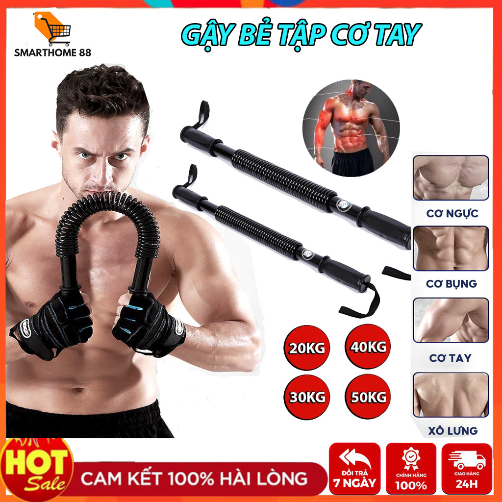 Gậy bẻ tập cơ tay ngực bụng loại lực 20-30-40-50kg - thanh bẻ lò xo - gậy lò xo tập gym đàn hồi tốt - dụng cụ tập cơ tay cơ bụng tập gym - dụng cụ tập cơ bụng - dụng cụ tập bụng