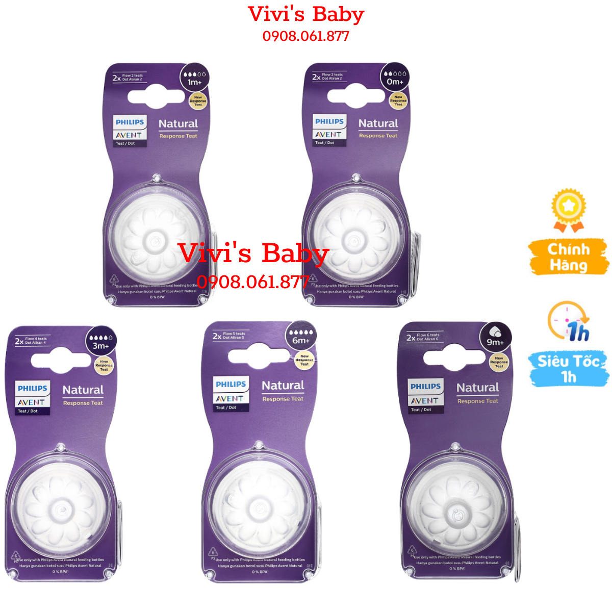 Núm ti Philips Avent Số 1/2/3/4/Y Cắt/5/6 Mẫu Mới 2021 Natural Cổ Rộng 1 Hộp 2 Cái - 1 Đổi 1 Nếu Lỗi NSX