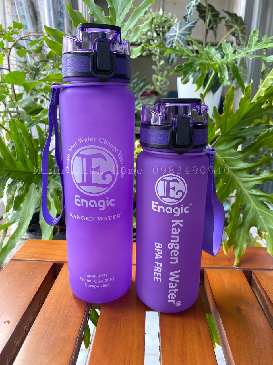 Bình đựng nước ion kiềm Kangen 1L - 800ML màu tím nhám