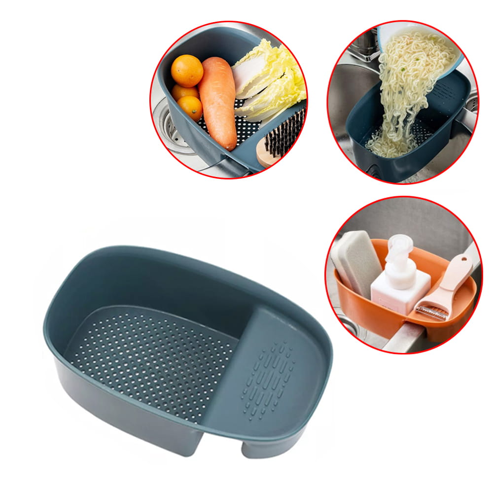Giỏ đa năng lọc rác HÌNH CHỮ NHẬT để bồn rửa bát, Rổ nhựa lọc rác bồn rửa, Giỏ nhựa lọc rác treo bồn rửa bằng nhựa cao cấp, dùng để đồ, thoát nước