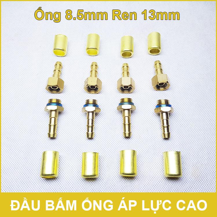 Đầu cost bấm ống áp lực cao 8.5mm ren 13mm - 4 bộ
