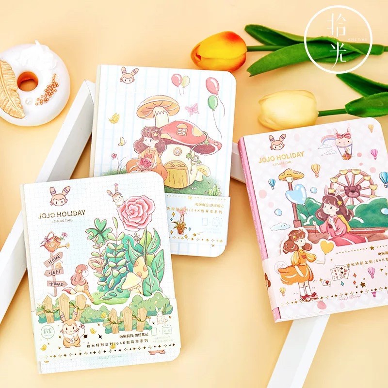 Sổ tay size a6 siêu dễ thương 224 trang bìa cứng gáy chỉ dùng để ghi chép