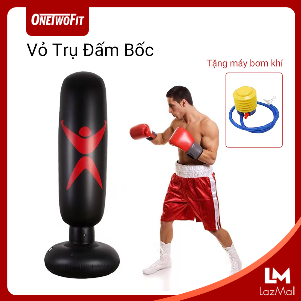 Onetwofit bao cát đấm bốc boxing võ thuật , trụ hơi đấm bốc phản xạ phiên bản tặng bơm hơi , bao cát người lớn trẻ em dụng cụ tập gym tại nhà et006502 bao cát võ thuật