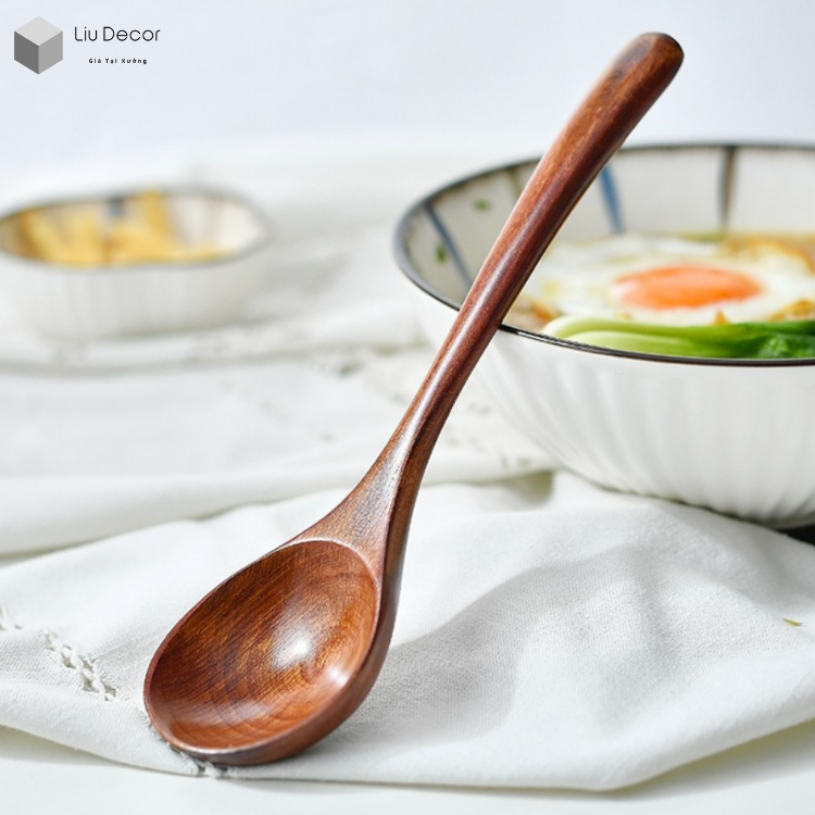 Thìa tròn gỗ tự nhiên phong cách nhật bản
