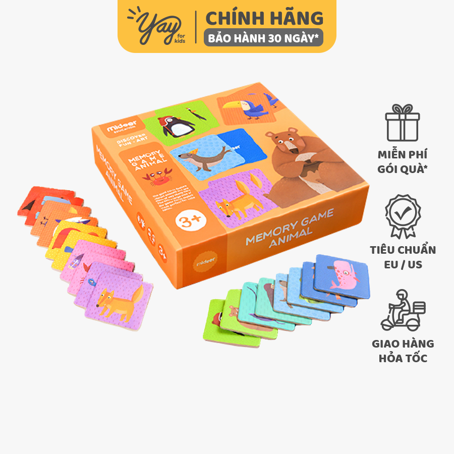 Trò chơi ghi nhớ cho bé 3+ Memory Game animal Mideer