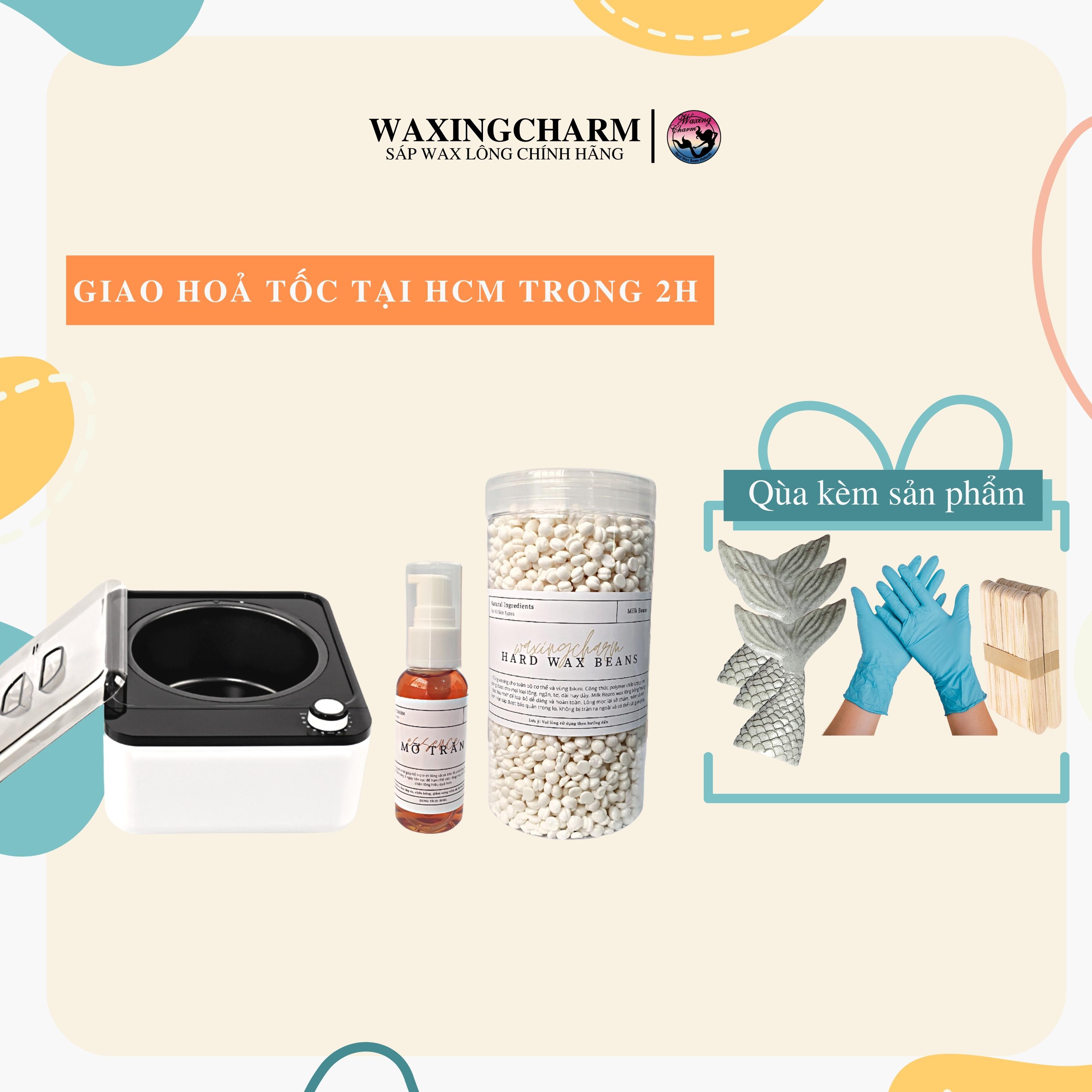 Combo Máy Nấu Sáp Chống Dính 500gr Sáp Wax Lông Nóng Dành Cho Nách, Body, Bikini và 50ml Mỡ Trăn Giúp Tẩy Lông Triệt Lôn