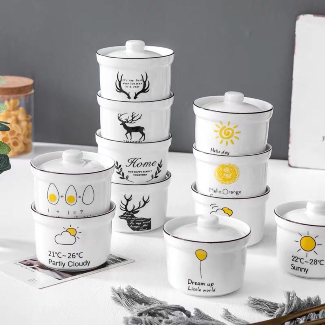 Cốc nấu cháo, hấp trứng, chưng yến
