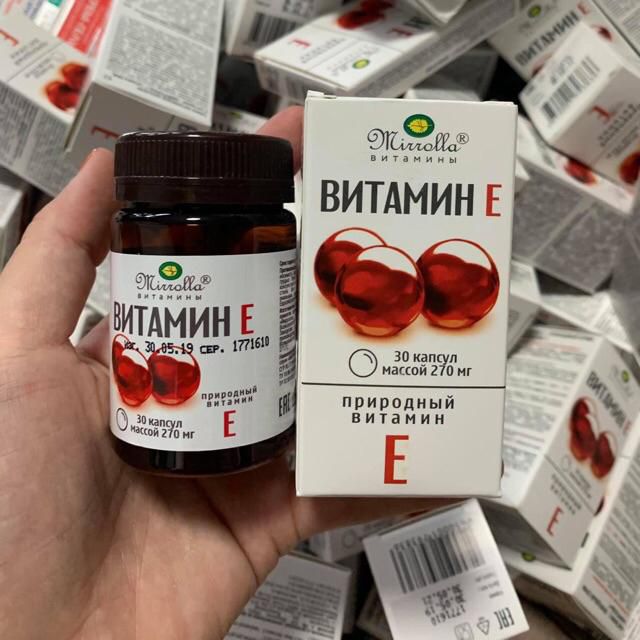 Vitamin E Mirrolla Đỏ Nga 270Mg Hộp 30Viên Đẹp Da