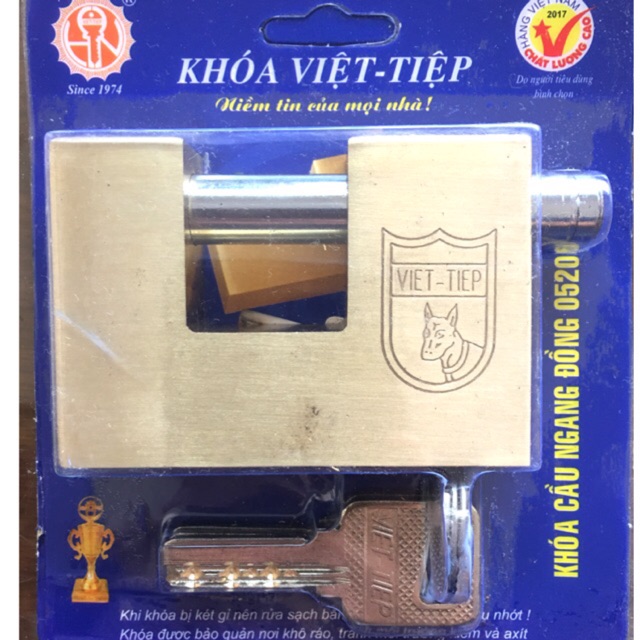 Ổ khóa 206 cầu ngang đồng việt tiệp cầu khóa 12mm