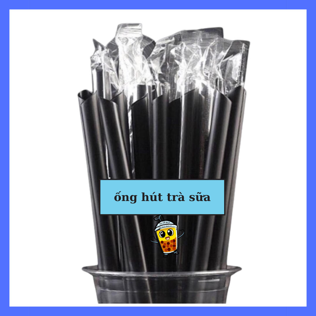 ống hút trân châu .Siêu rẻ, ống hút trà sữa trân châu màu đen đường đen, ống hút trân châu, ống hút trà sữa, ống hút lớn màu đen 10 ống