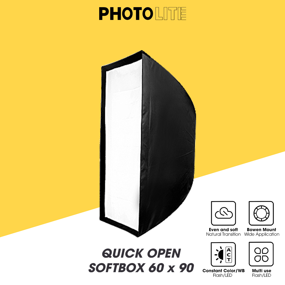 Quick softbox tản sáng chữ nhật 60x90 cm Photolite PA045 thao tác nhanh làm mềm ánh sáng đèn Flash/Led