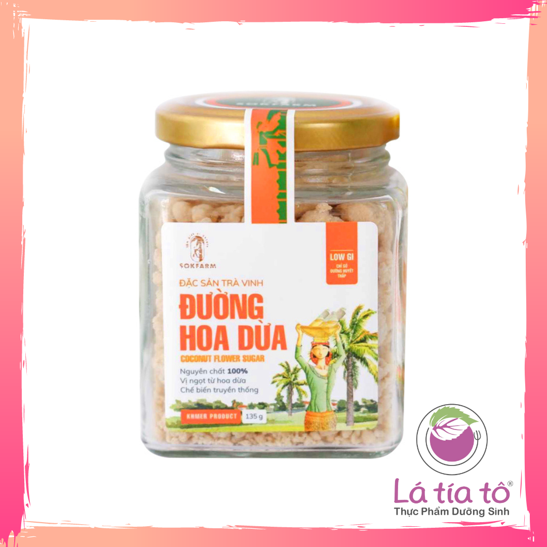 Đường hoa dừa sokfarm 135gr - lá tía tô