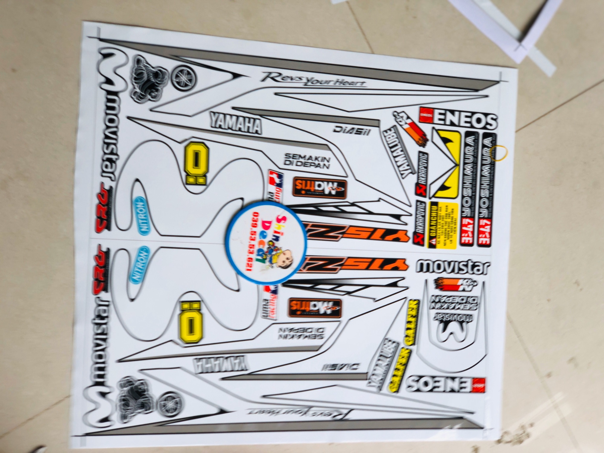 Tem rời ex 150 Movistar y15zr dán xe đen