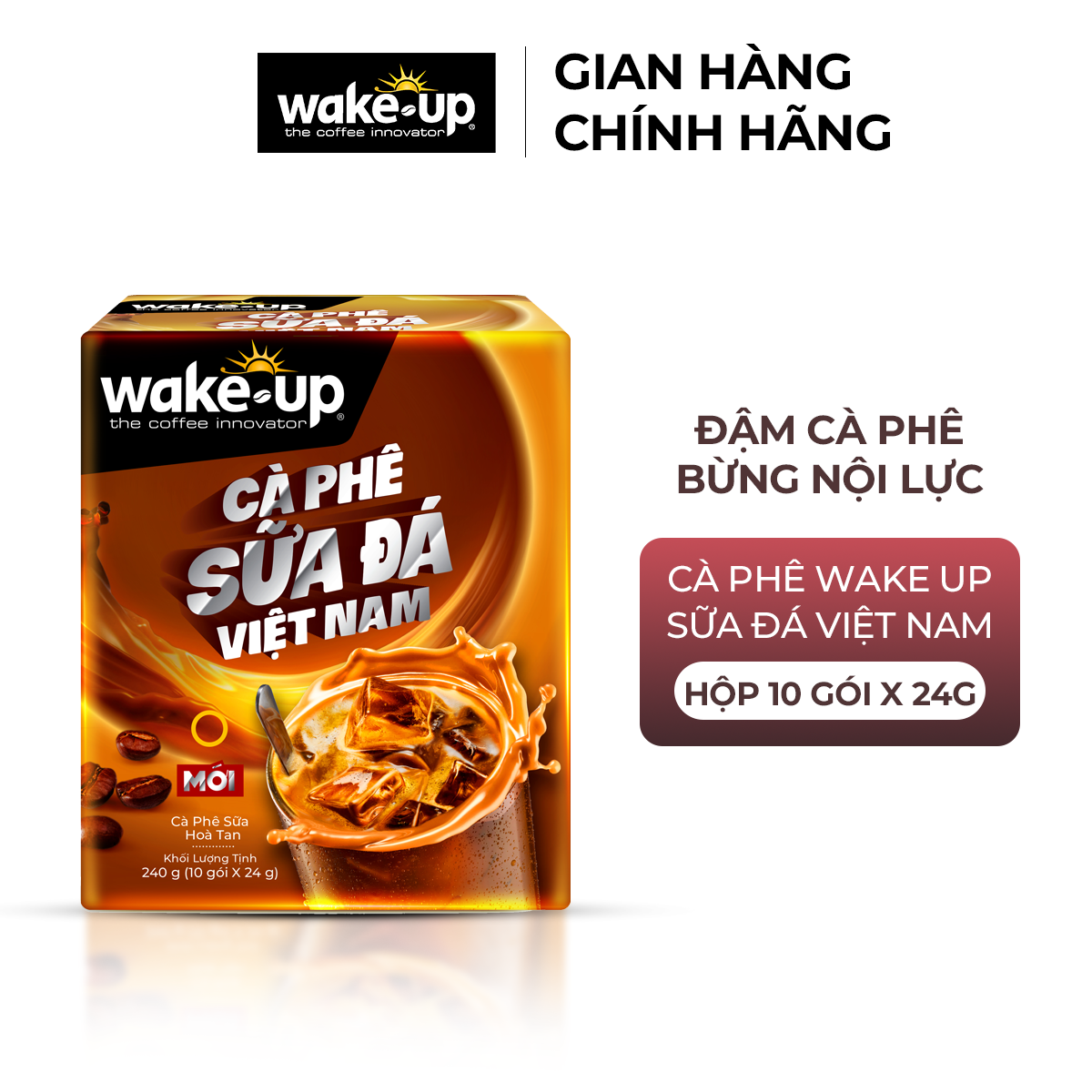 Cà phê hòa tan Wake Up Sữa Đá Việt Nam - Hộp 10 gói x 24g