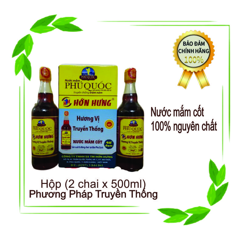 [ HCM- ĐẶC SẢN PHÚ QUỐC] 1 Hộp 2Chai *500ml Nước mắm phú quốc- Nước mắm nguyên chất-theo phương pháp truyền thống -nước mắm không tạp chất
