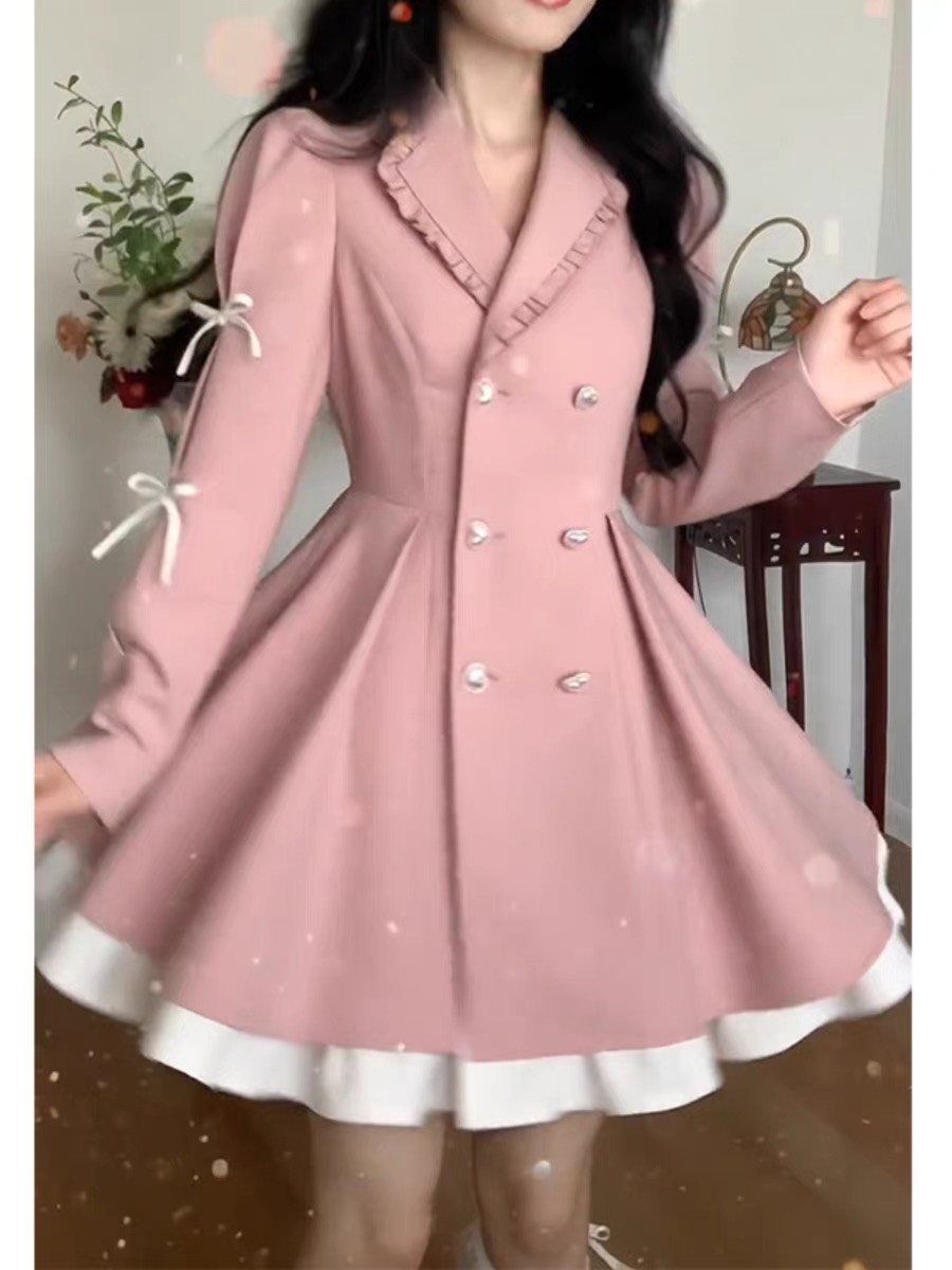 Đầm công sở cổ vest tay dài kèm váy lụa - Thời trang BB