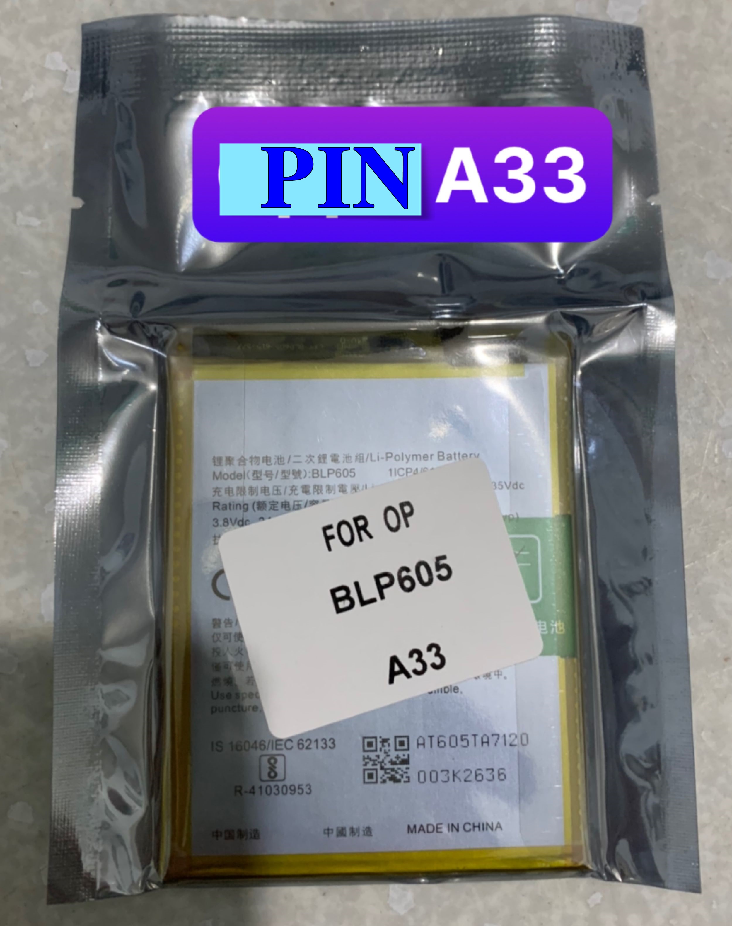 Pin thay thế cho oppo a33 / a35 / f1 / mã blp605 zin 2400mah