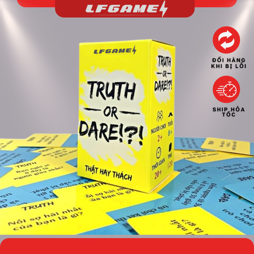 Bộ bài Drinking Game Truth or Dare Thật hay Thách 120 lá Bài thử thách gắn kết tình bạn cho nhóm bạn boardgame party.
