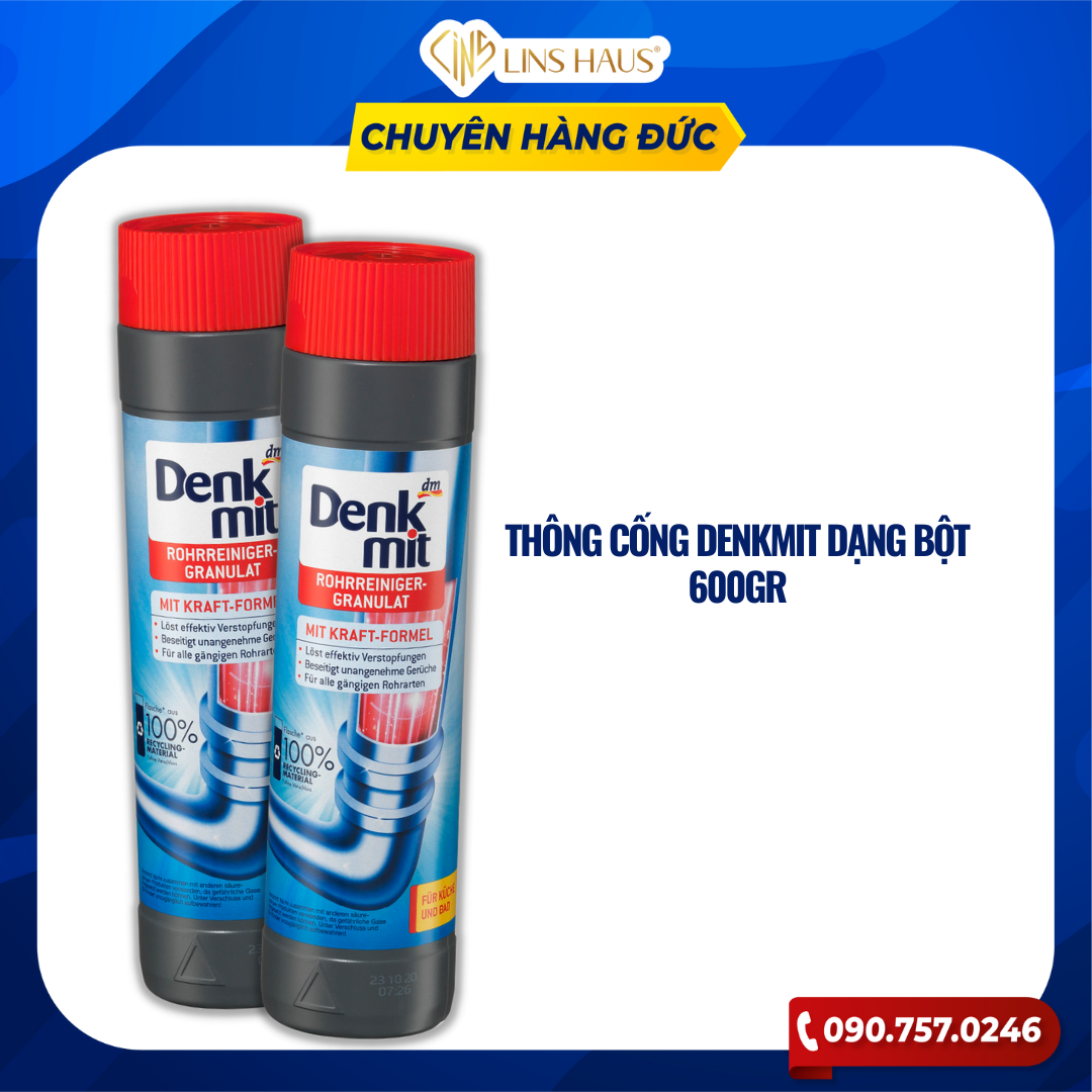 Bột Thông cống Denkmit Rohrreiniger Granulat 600gr LinsHaus