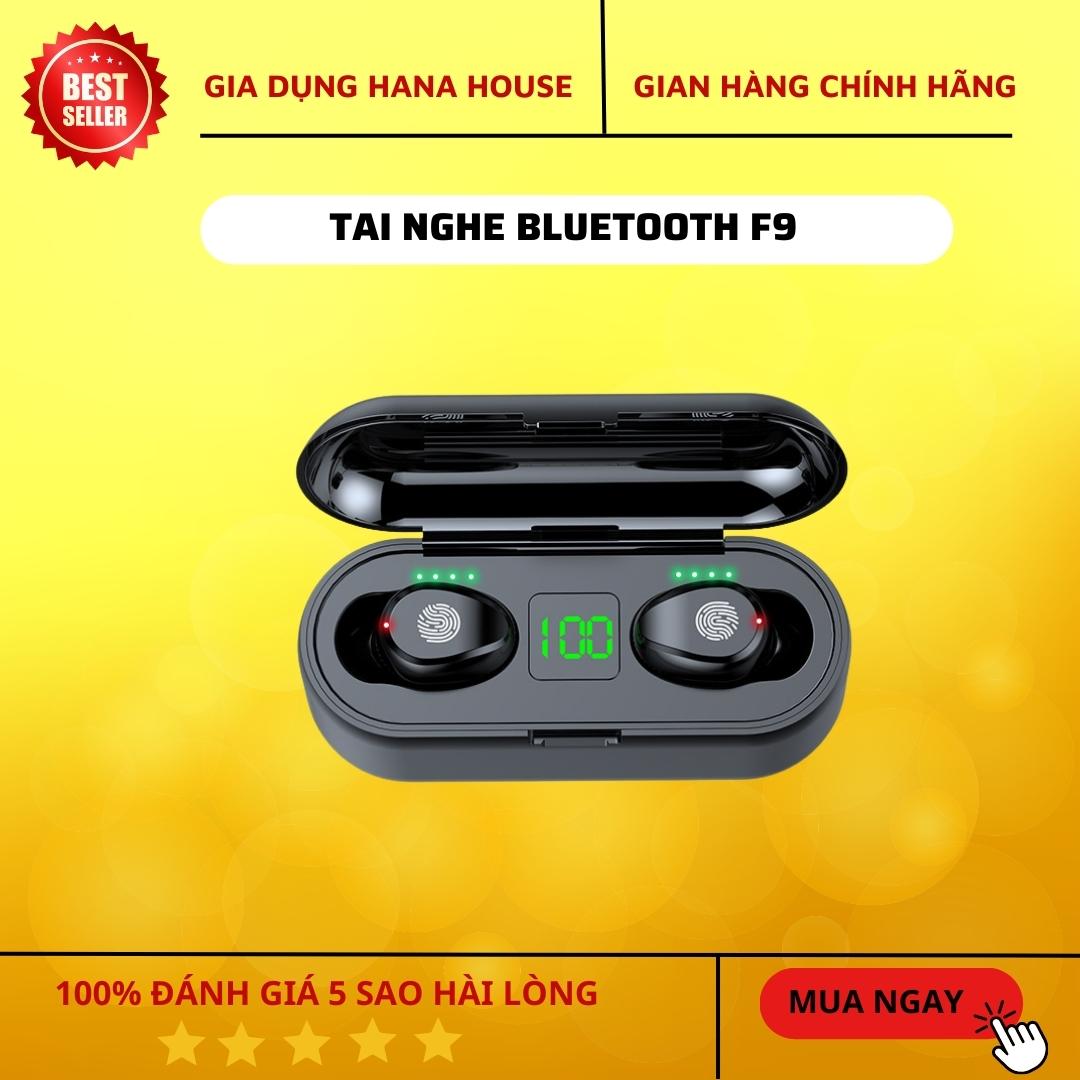 Tai nghe Bluetooth TWS F9 V5.1 cảm ứng phiên bản mới cao cấp pro tăng giảm âm lượng trên tai nghe - Kèm Sạc 3000 Mah, Nút Điều Khiển Cảm Ứng, Chống Thấm Nước