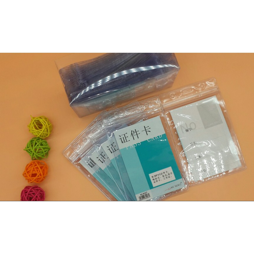 Combo 50 Bộ Bao Đeo Thẻ Tên Dọc Loại To+ Dây Đeo Mã 207+208