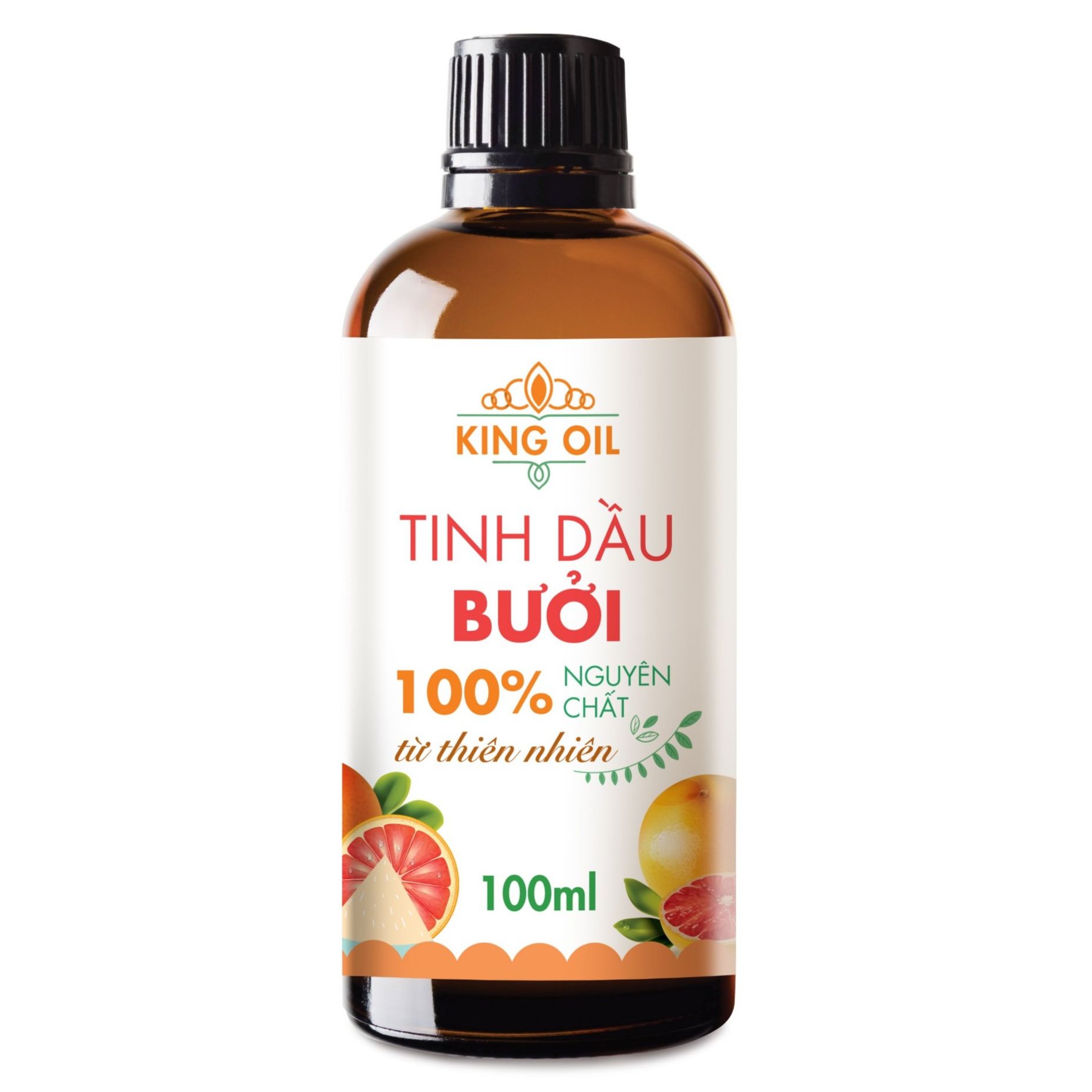 Tinh dầu Bưởi 100ml nguyên chất Organic từ thiên nhiên, dưỡng tóc, chăm sóc tóc, giảm rụng, giảm hối đầu, kích thích mọc tóc, giúp óng mượt - KingOil