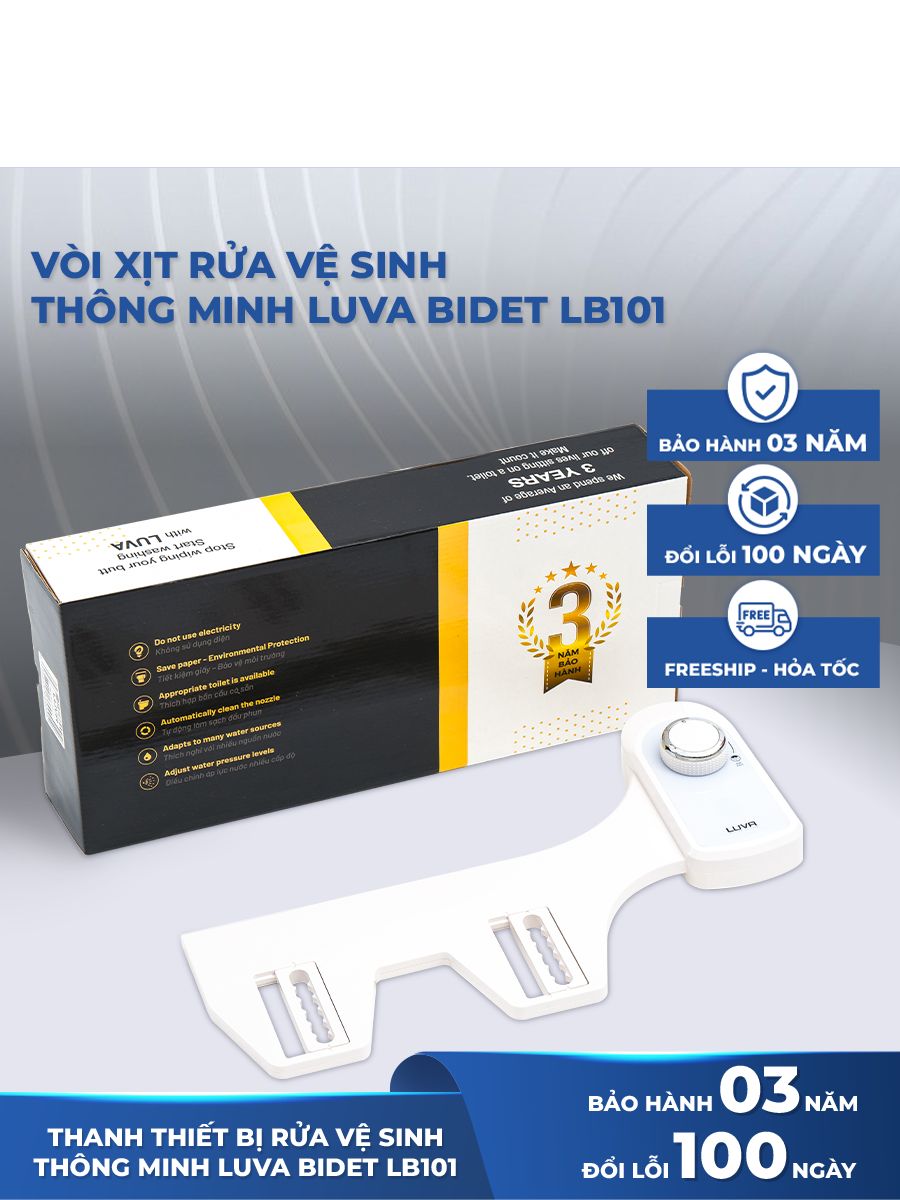 Vòi rửa vệ sinh thông minh Luva Bidet LB101, Chính Hãng, BH 3 Năm, đổi lỗi 100 ngày
