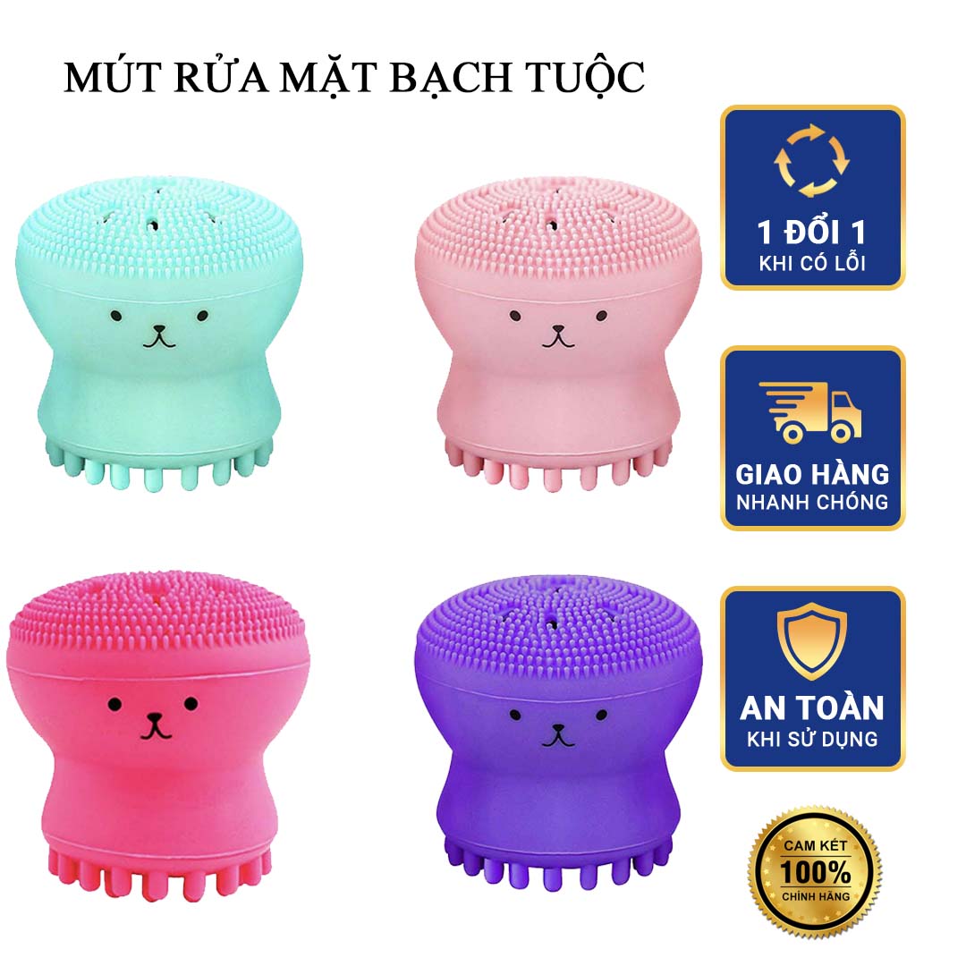 Combo 5 máy mút miếng cọ rửa mặt bạch tuộc sạch da nâng cơ trẻ hóa hiệu quả