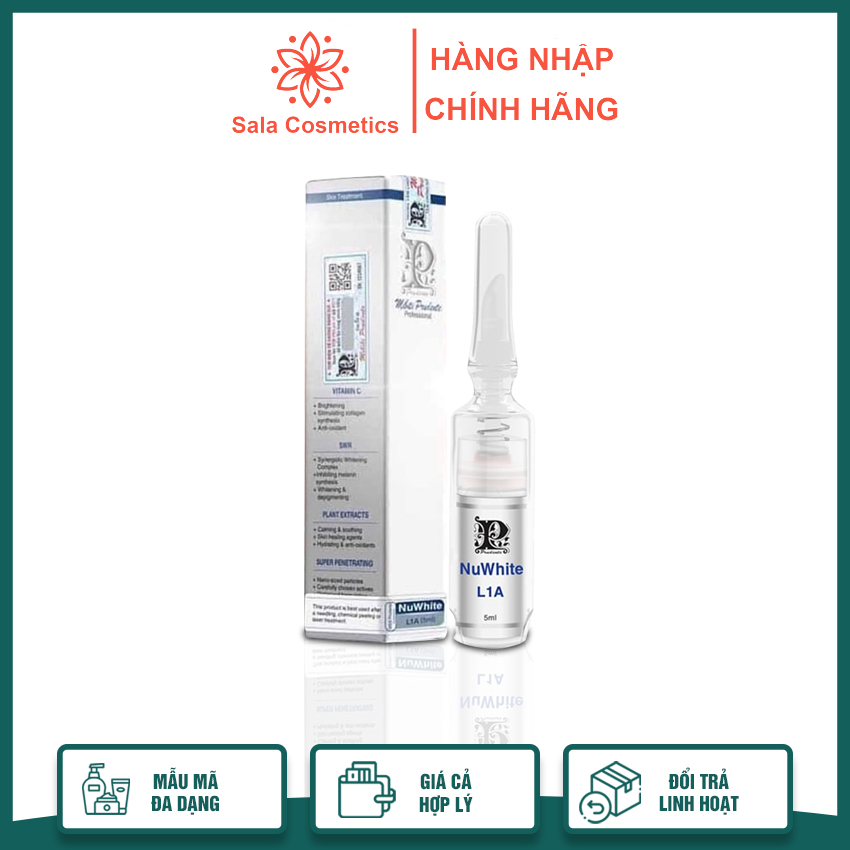 Kem khử thâm môi Nuwhite L1A Biowhite Prudente Professional 5ml giúp mờ thâm cho đôi môi mềm mại tươi tắn - Sala Cosmetics