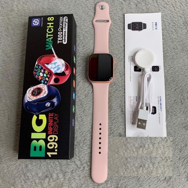 Đồng hồ thông minh T800 ProMax - Smart Watch Series 8 - Thiết kế chuẩn Auth 99% Màn Hình 41mm, Chống Nước IPX7, Nhận Tin Nhắn Nghe Gọi Điện Thoại, Theo DÕi Sức khỏe - Bảo Hành Toàn Quốc 12 Tháng