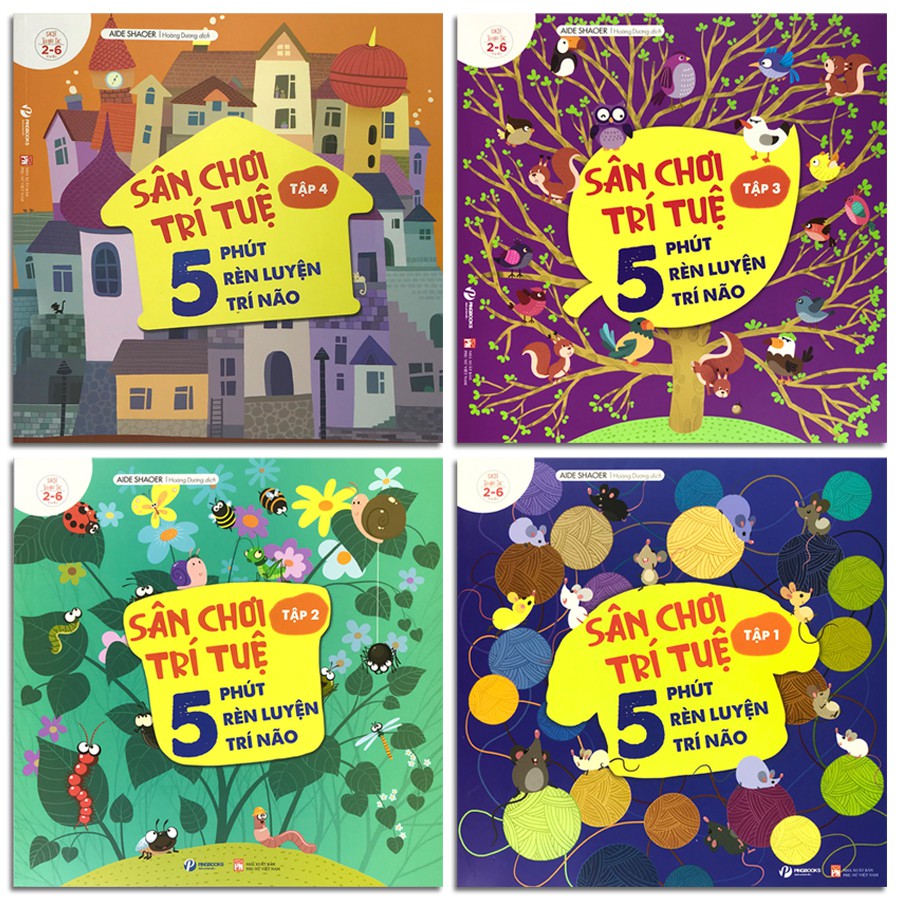 Sách - sân chơi trí tuệ - 5 phút rèn luyện trí não - bộ 4 quyển, lẻ tùy chọn - combo 4 quyển