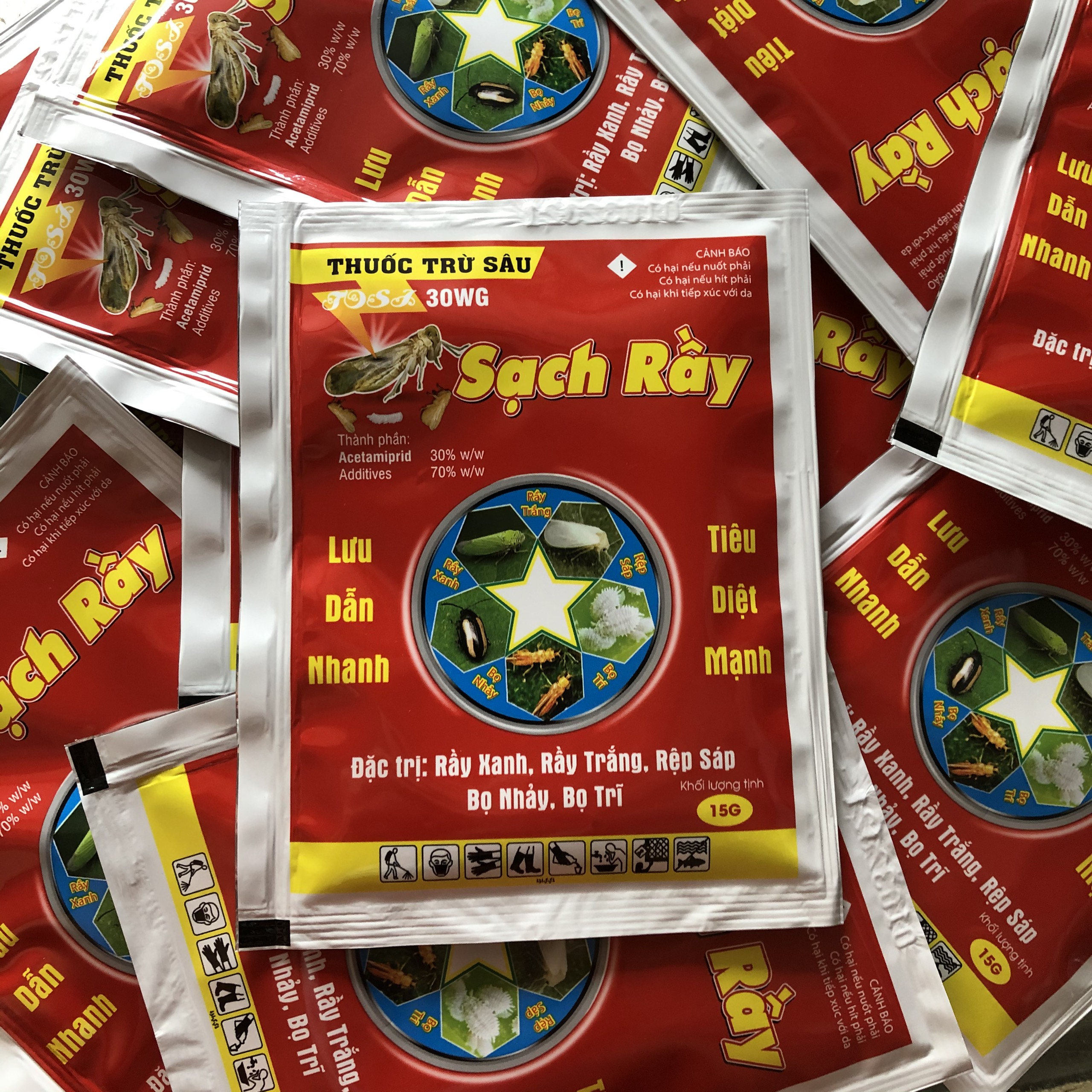 Combo 10 gói sạch rầy 15g; #thuốc trừ rầy rệp trên cây trồng; rầy xanh, rầy trắng, rầy nâu, rệp sáp, bọ nhảy