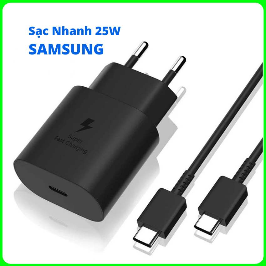 Sạc nhanh samsung 25w siêu bền, củ sạc samsung 25w, cáp sạc type c sa24, dientutunam
