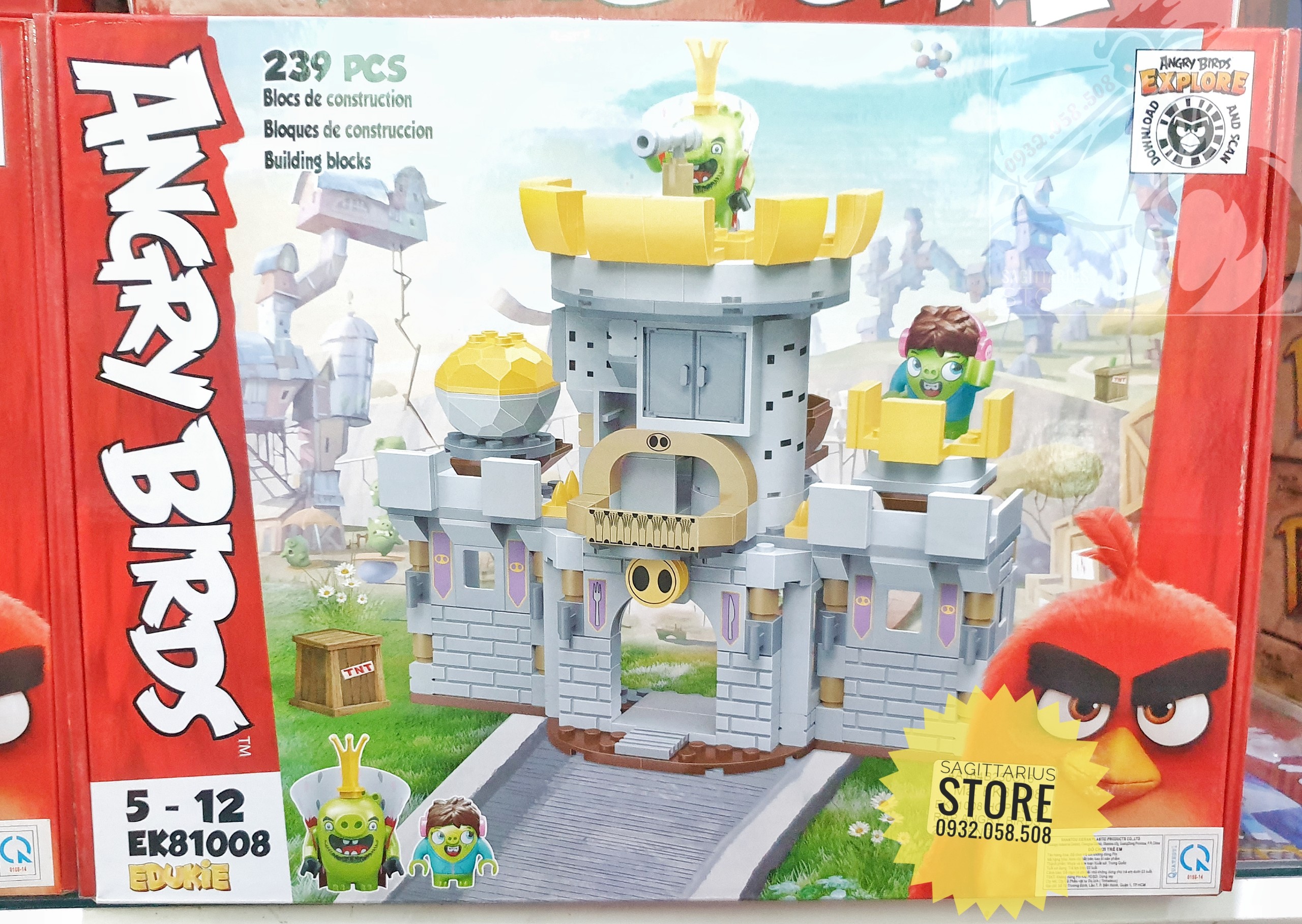 [HCM]Bộ Lego Angry Birds EK-81008 Lắp Ráp Lâu Đài Phòng Thủ ( 239 Mảnh )