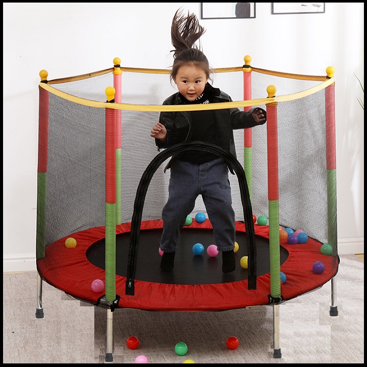 Nhà nhún nhảy cho bé - nhà nhún cho bé - nhà nhún lò xo cho bé kích thước 140 x 122cm, khung thép cường lực chắc chắn