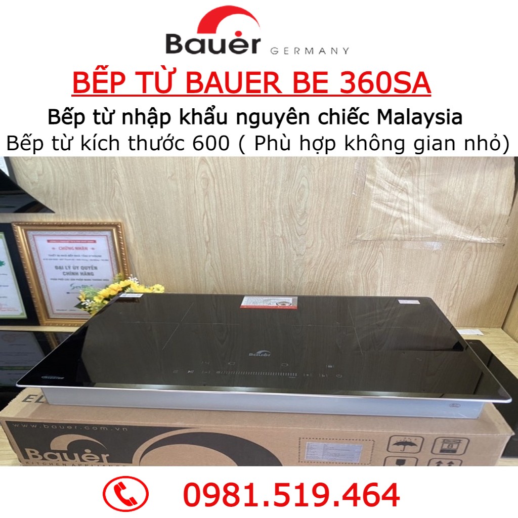 Bếp từ đôi Bauer BE 360SA bếp từ nhập khẩu Malaysia kích thước 60cm Bảo