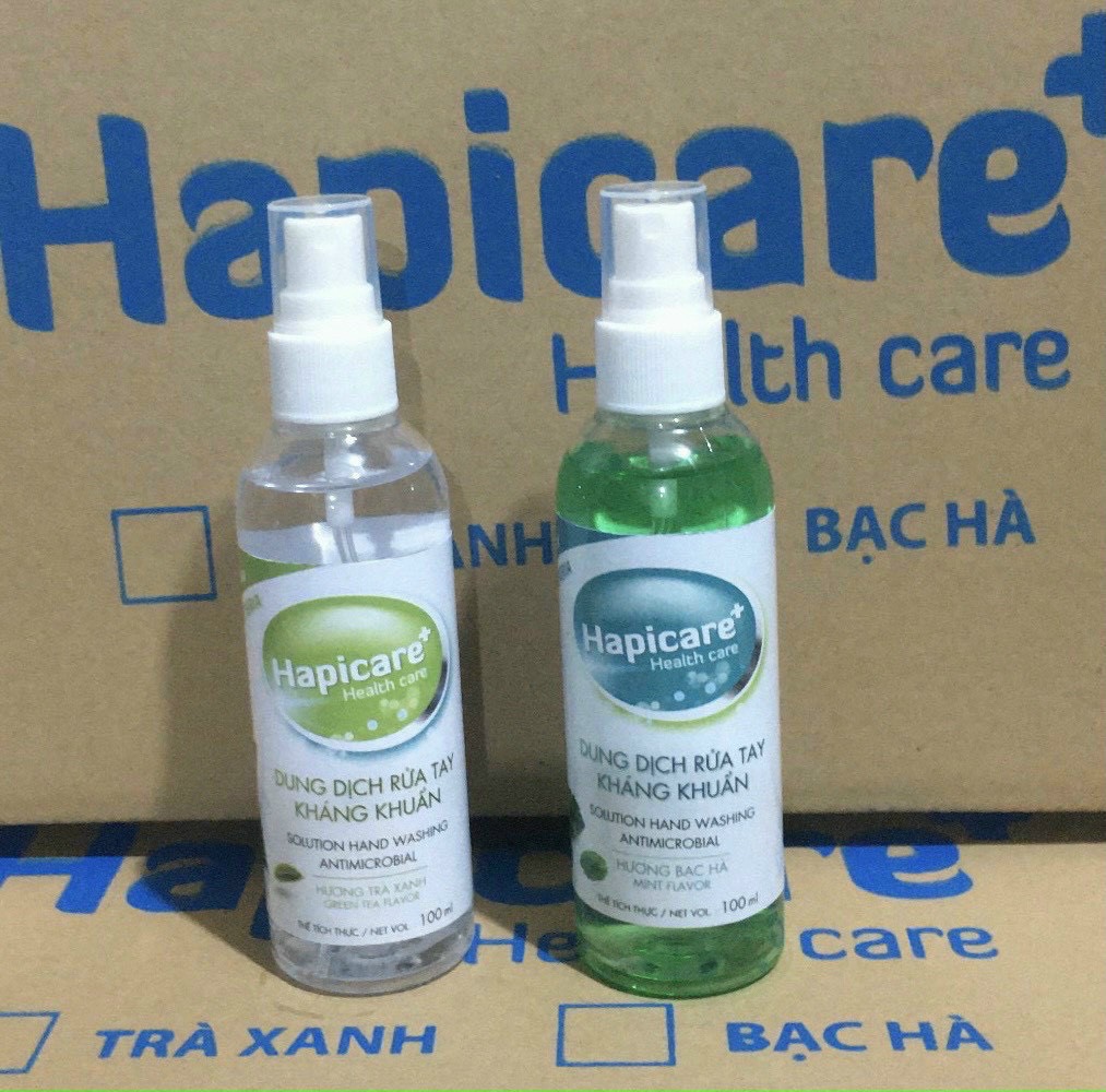Dung dịch rửa tay sạch khuẩn hapicare chai 100ml