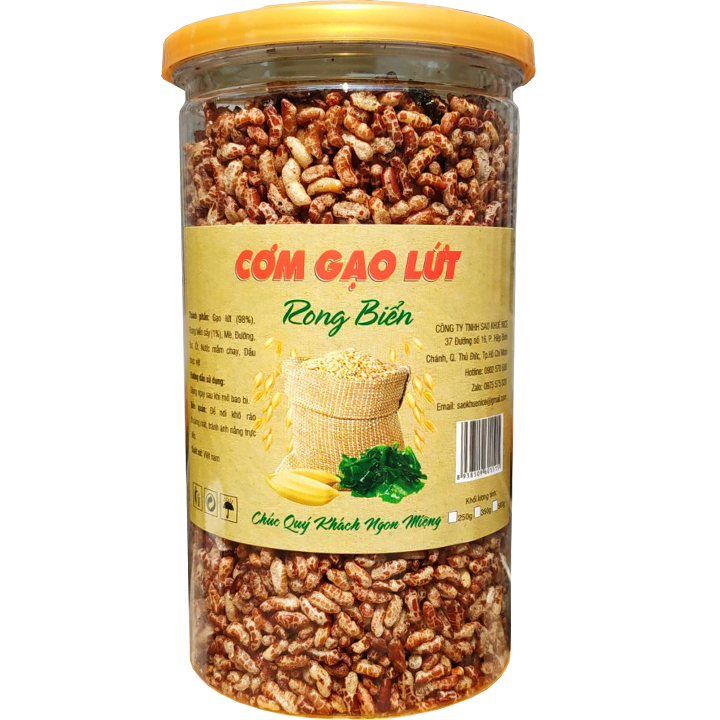 [HCM]Gạo Lứt Rong Biển Giòn Ngon Chay Mặn Đều Dùng Được - Hũ 250G