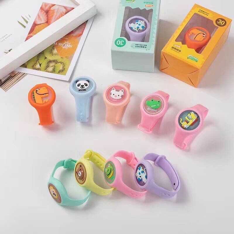 Đồng hồ tinh dầu đuổi muỗi có đèn - Vòng đeo tay có đèn led hương tinh dầu đuổi muỗi cho bé - Smart Baby