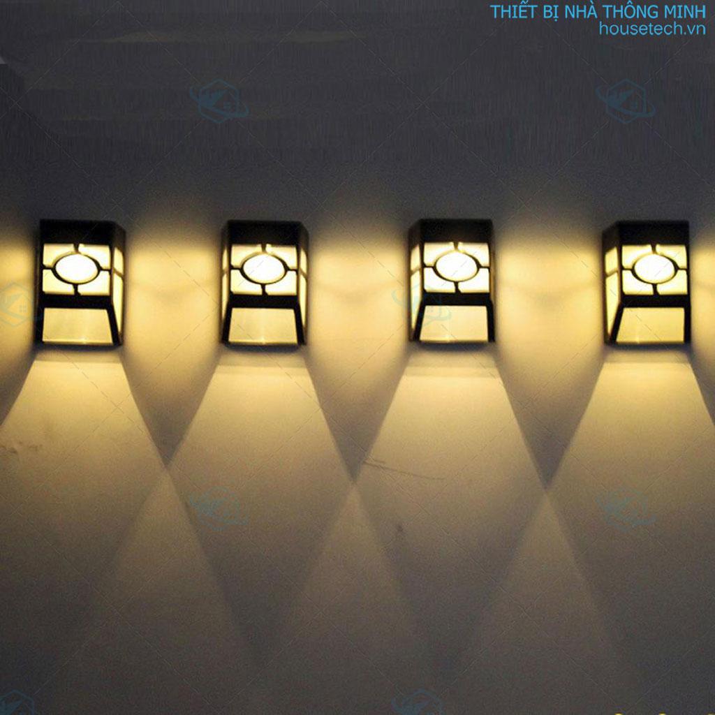 Đèn ốp tường năng lượng mặt trời HT551 (sáng vàng)
