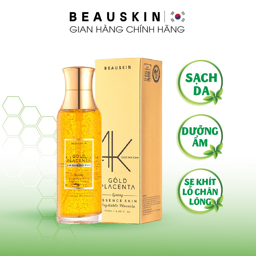 Nước hoa hồng ngừa lão hoá da Beauskin Placenta Gold Luxury 24k - Hàn Quốc Chính Hãng