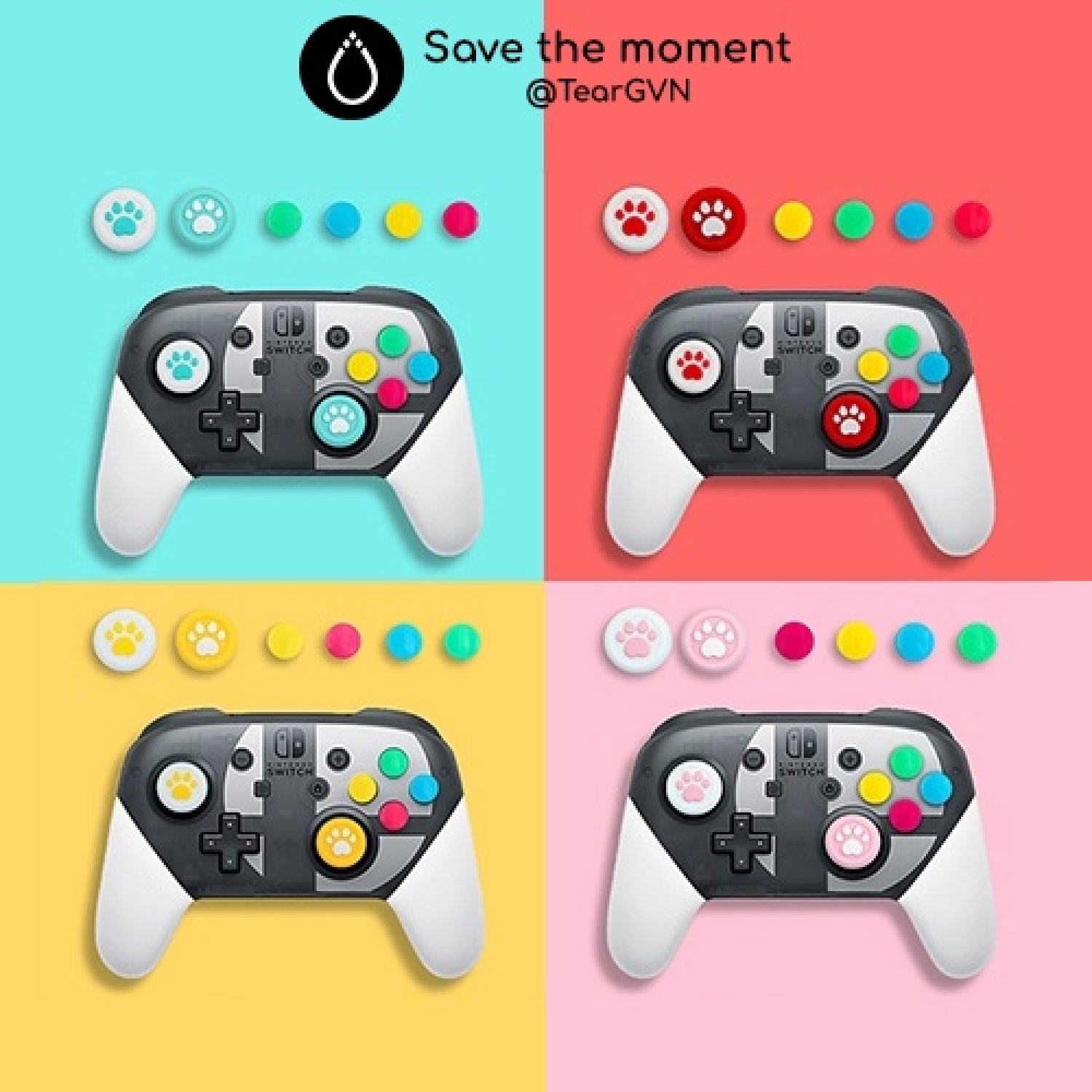 Bộ bọc nút và Analog Akitomo cho Nintendo Switch Pro Controller