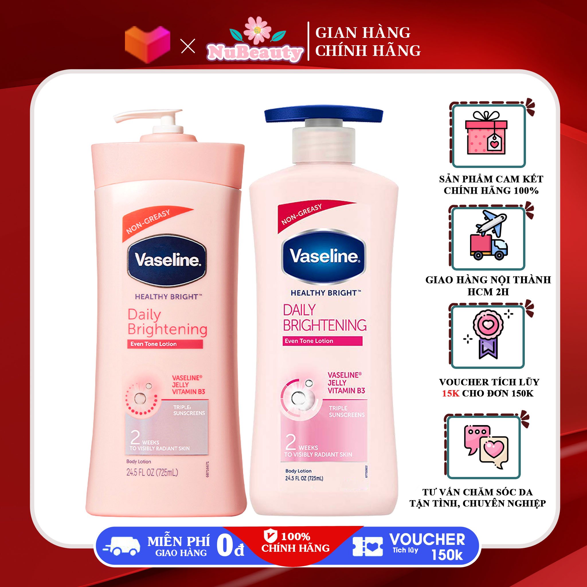 [Hoàn tiền 20%] " Chính Hãng " Sữa dưỡng thể Vaseline 725ml bản mỹ Body Lotion Sua duong the trắng d