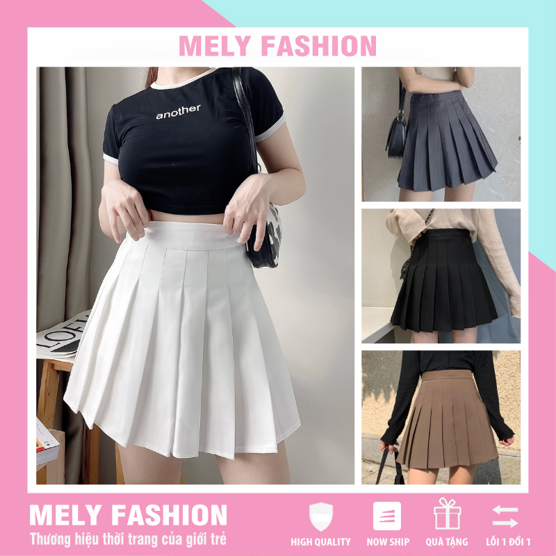 Chân váy xếp ly tennis chữ A dáng ngắn công sở lưng cao trẻ trung năng động phong cách Hàn Quốc Mely Fashion CV01