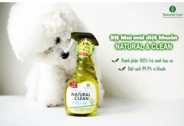 Xịt khử mùi diệt khuẩn Natural Clean - Tiêu diệt 99.9% vi khuẩn, virus,...500ml - Nôngtrạithúcưng.com