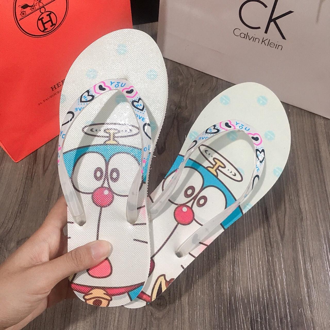 DÉP KẸP ĐI BIỂN HÌNH DOREMON-XANH