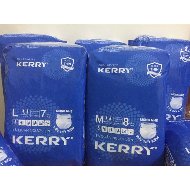 Tã quần người lớn Kerry size M 8 miếng/ 1 gói,L 7 miếng/gói