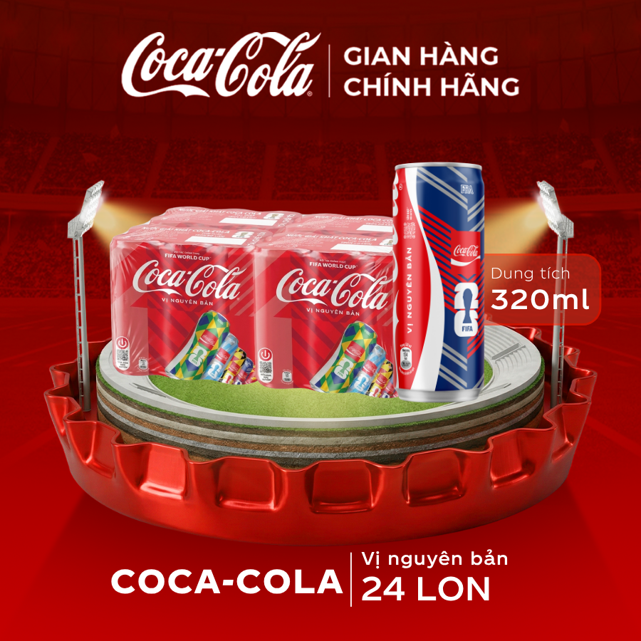 [SIÊU SALE ] Thùng/Lốc 24 Lon Nước Ngọt Giải Khát Coca-Cola Vị Nguyên Bản Original 320m/Lon Sale 5.5 Coca-Cola Chính Hãng_LD